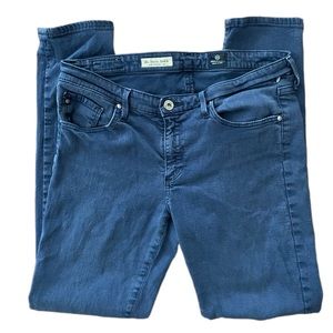 AG Adriano GoldSchmied Blue Slim Straight Leg Denim Ankle Jeans
